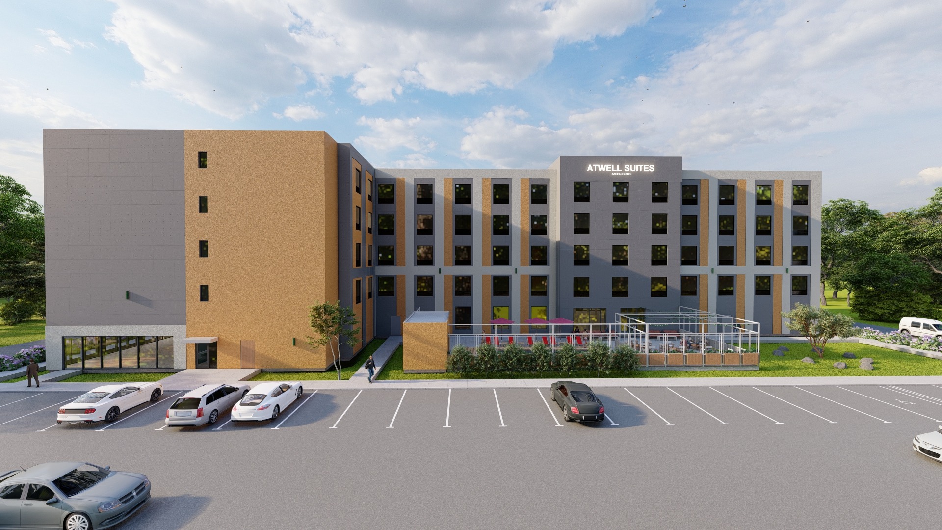Atwell Suites rear courtyard elevation