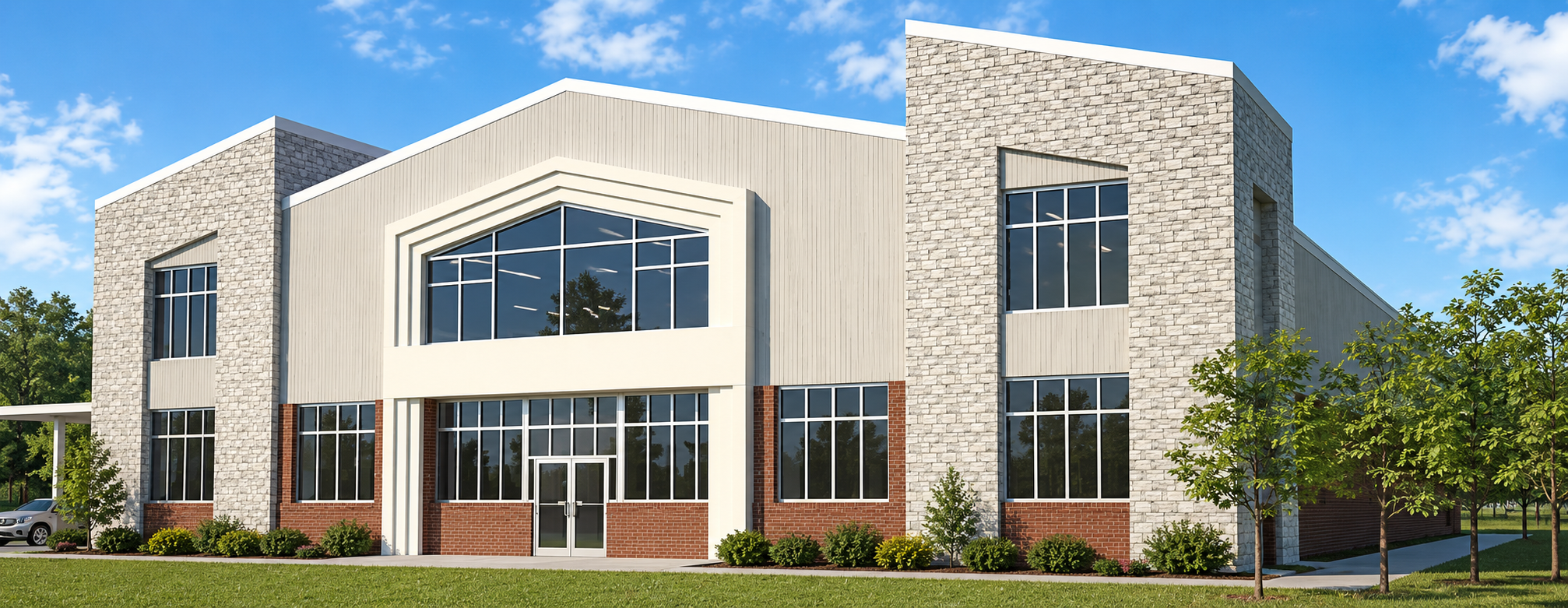 Architectural rendering of the church multipurpose facility