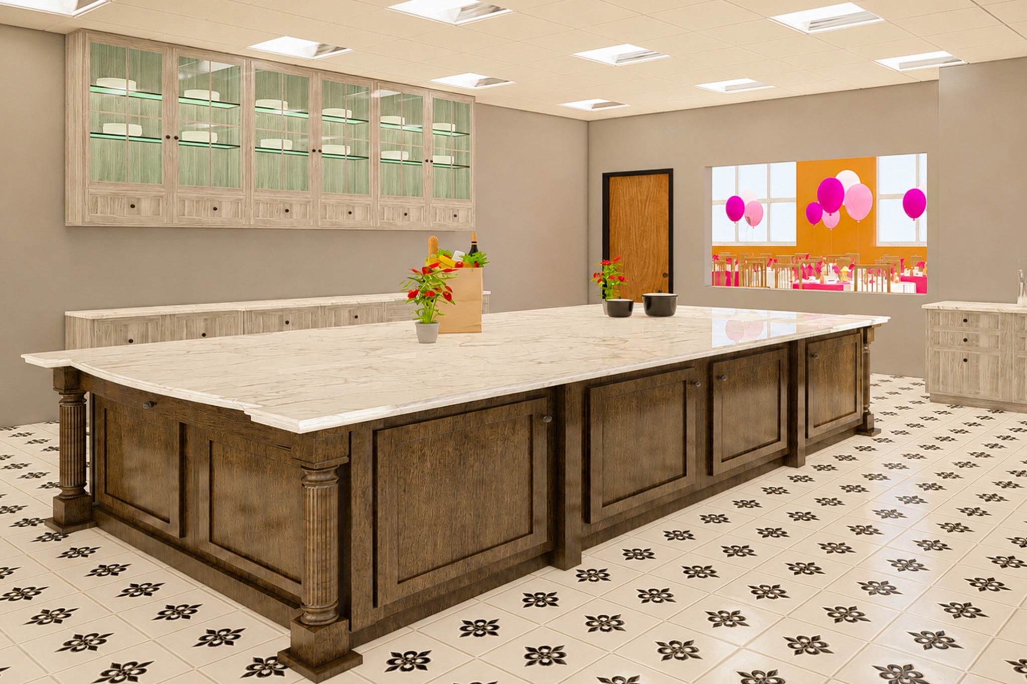 Kitchen and service area