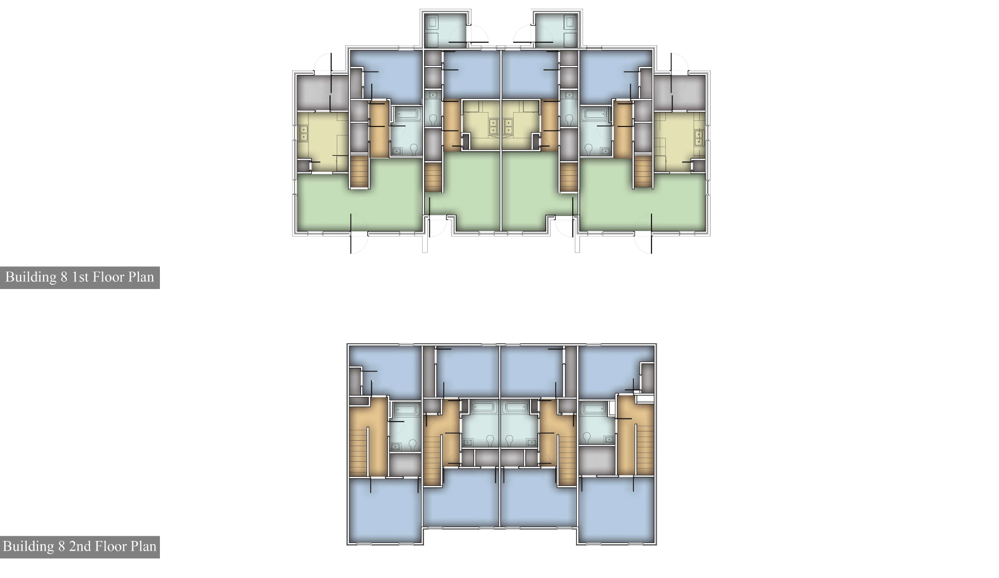 Building Type 8 first and second floor plans