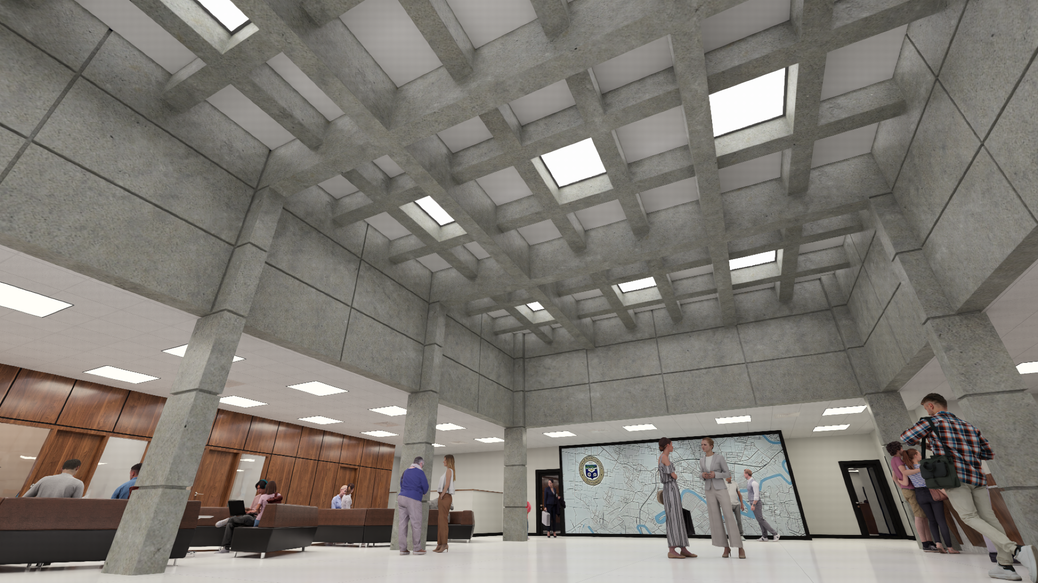 Central City Hall lobby modernization concept