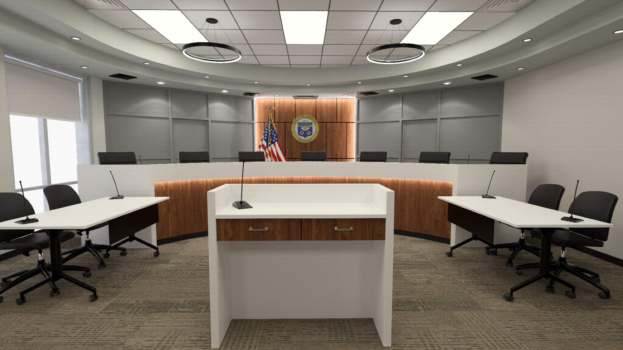 Council chamber dais concept