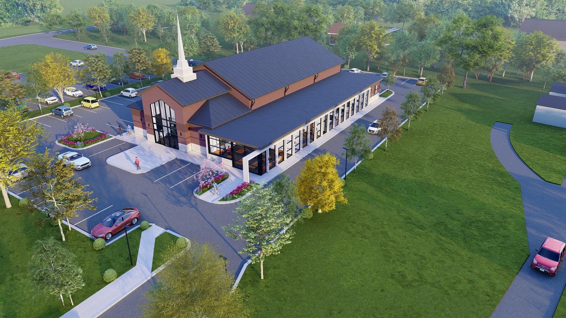 Aerial rendering of Mount Olives Church of God