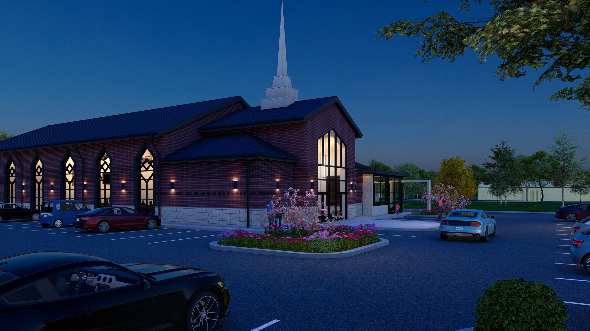 Night exterior rendering