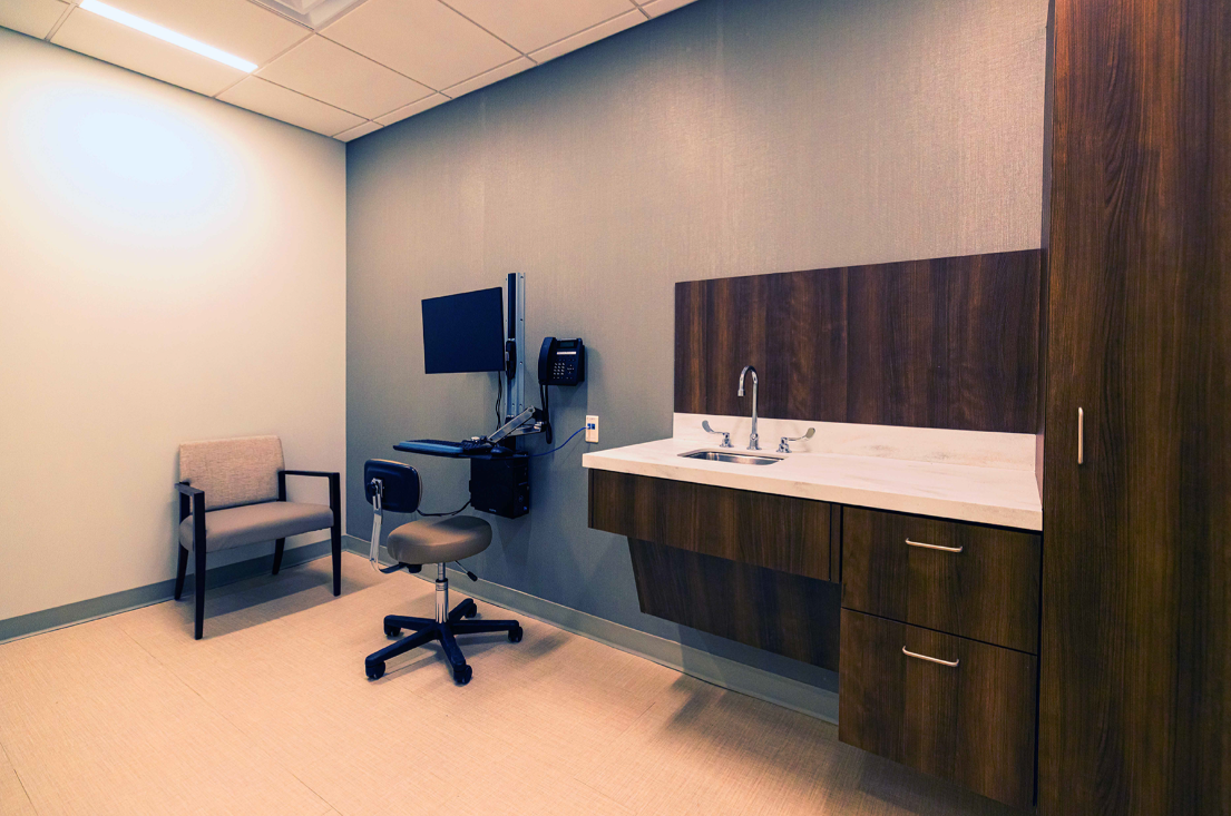 Mount Sinai clinical support room with custom millwork