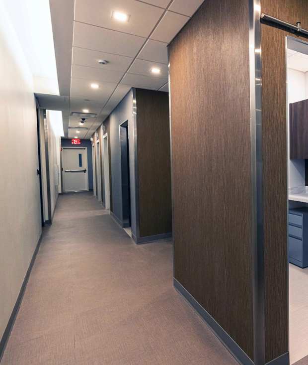 Renovated Mount Sinai clinical corridor