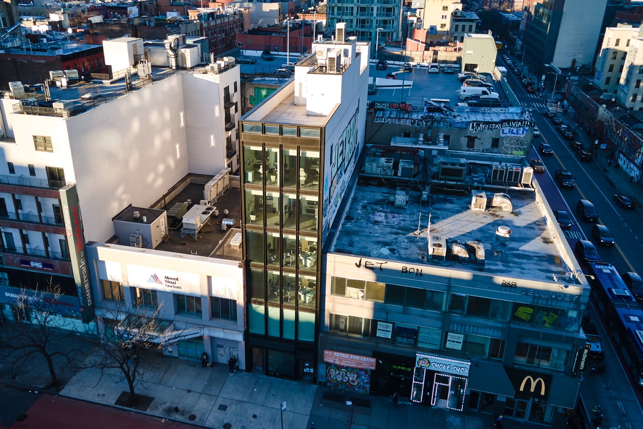 Aerial context of 108 Delancey Street