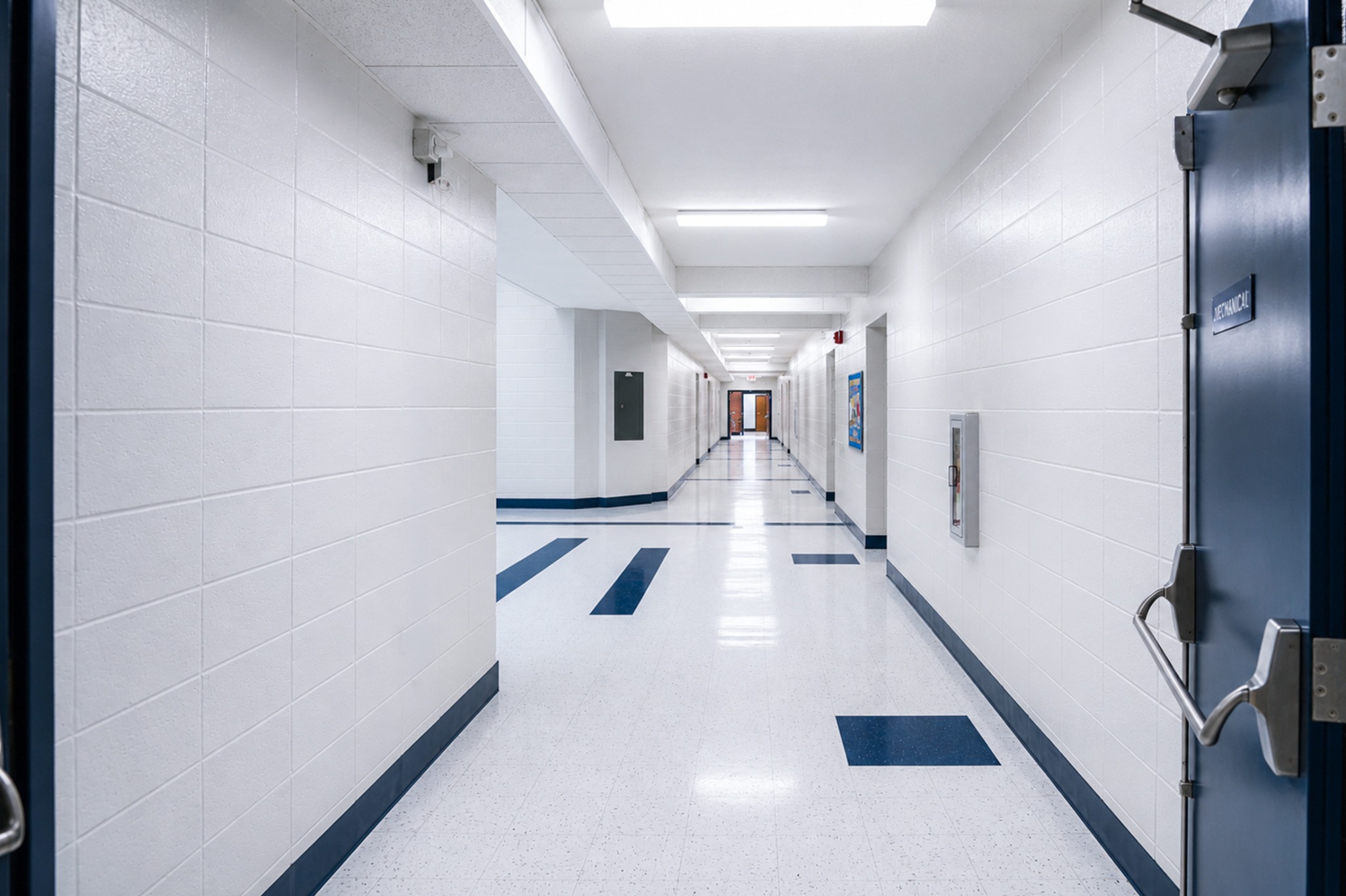 Renovated school corridor