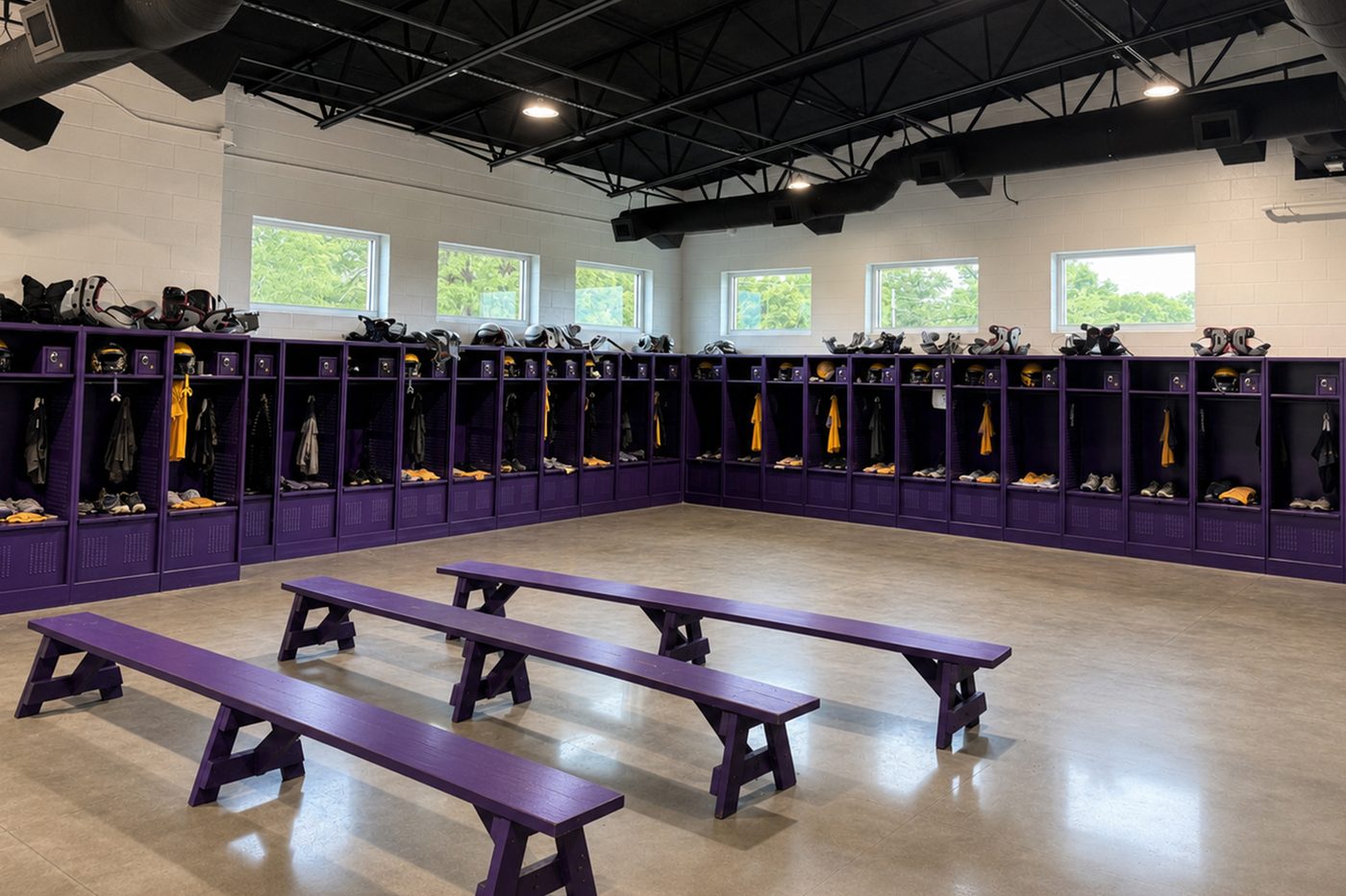 Purple team locker room